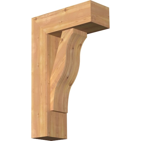 Funston Block Smooth Bracket w/ Offset Brace, Western Red Cedar, 7 1/2"W x 20"D x 32"H